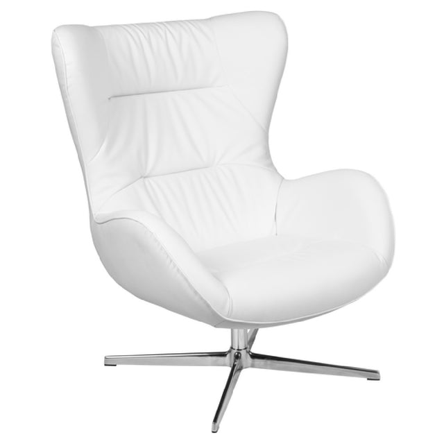 Flash Furniture ZB-WING-WH-LEA-GG White LeatherSoft Swivel Wing Chair [ZB-WING-WH-LEA-GG]