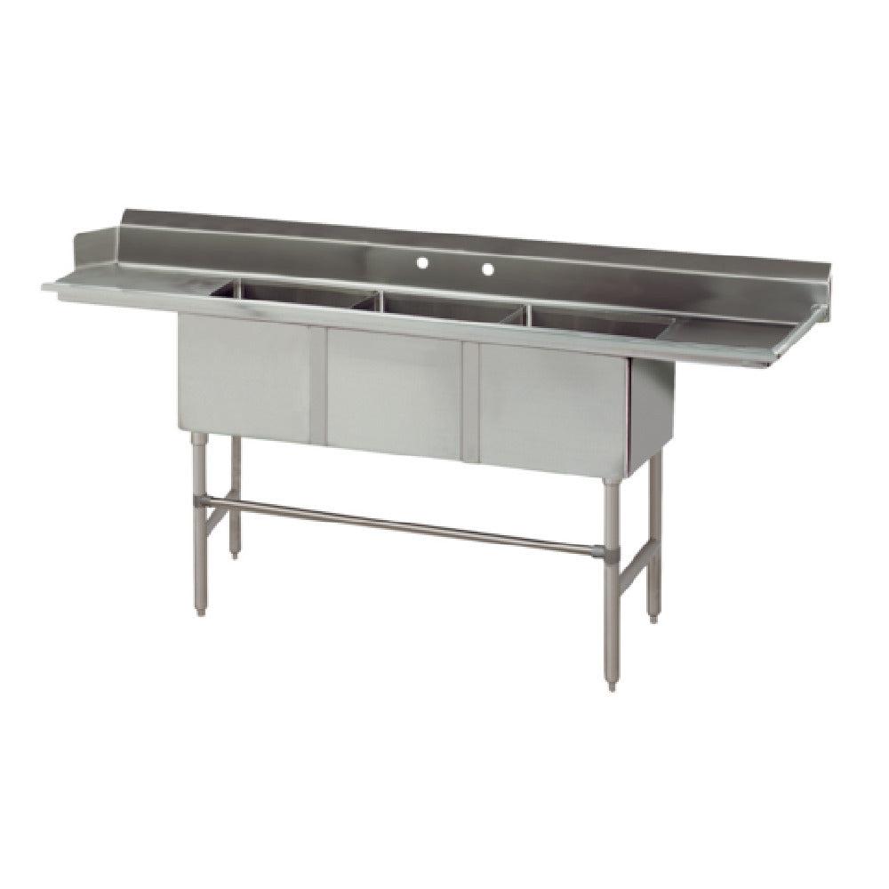 Advance Tabco DTC-3-90R-X Special Value Dishtable With 3-compartment Sink 90”W