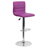 Flash Furniture CH-92023-1-PUR-GG Swivel Bar Stool Adjustable Height Contemporary Style