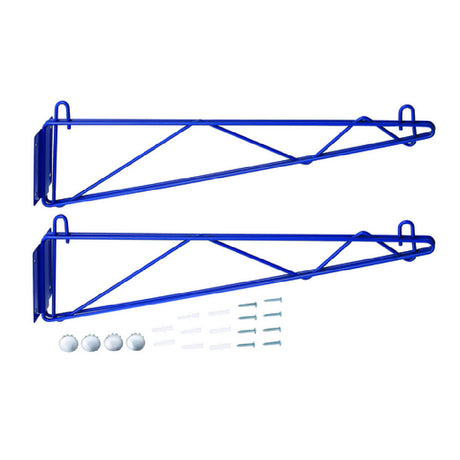 Hubert 18078 - CenPro Deep Wall Mounting Brackets For Blue Epoxy Wire Shelving, 24"