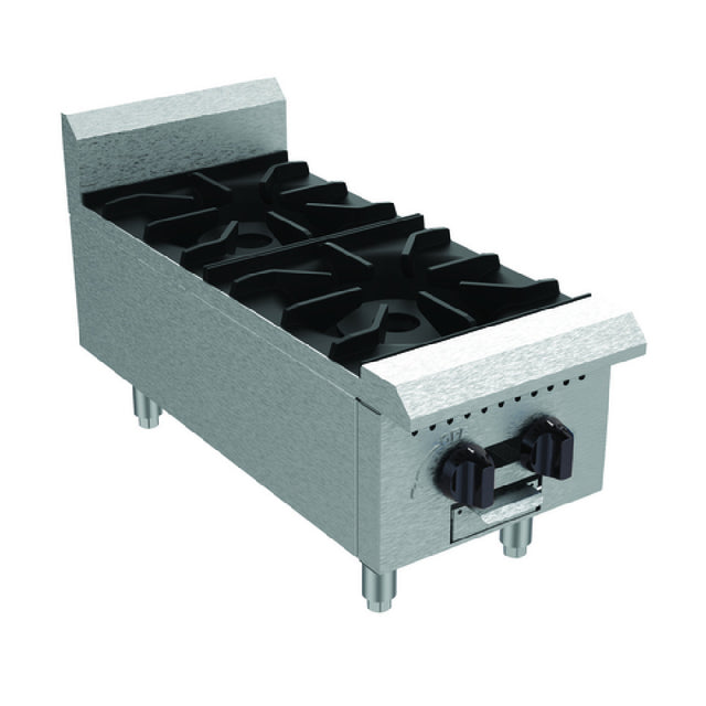 Serv-Ware SHPS-12-SA - Serv-Ware - Gas Cooking - 12" Two (2) Burner Hot Plate - Natural Gas - Dimensions: 12" W X 27.2" D X 11.28" H - BTU/H: 25,000 Per Burner - # Of Burners: 2 - Gas Line: 3/4 - W.C. For Natural Gas: 4 In. - W.C. For LP: 10 In. - Materials: Stainless Steel Construction With Heavy-duty Cast Iron Grates - Warranty: 1 Year