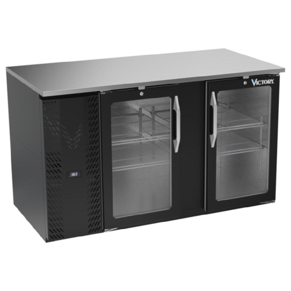 Victory VBB58HC-G-B - Back Bar Refrigerator, Two-section, 58"W X 29-11/16”D X 34"H