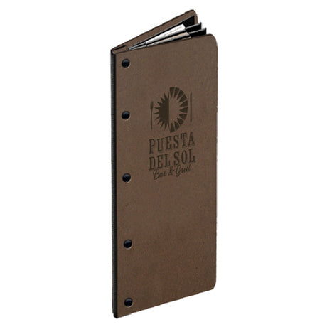 Menu Solutions HB60BD Menu Cover Holds 4-1/4" X 14" Inserts Quad Booklet With 6 Views