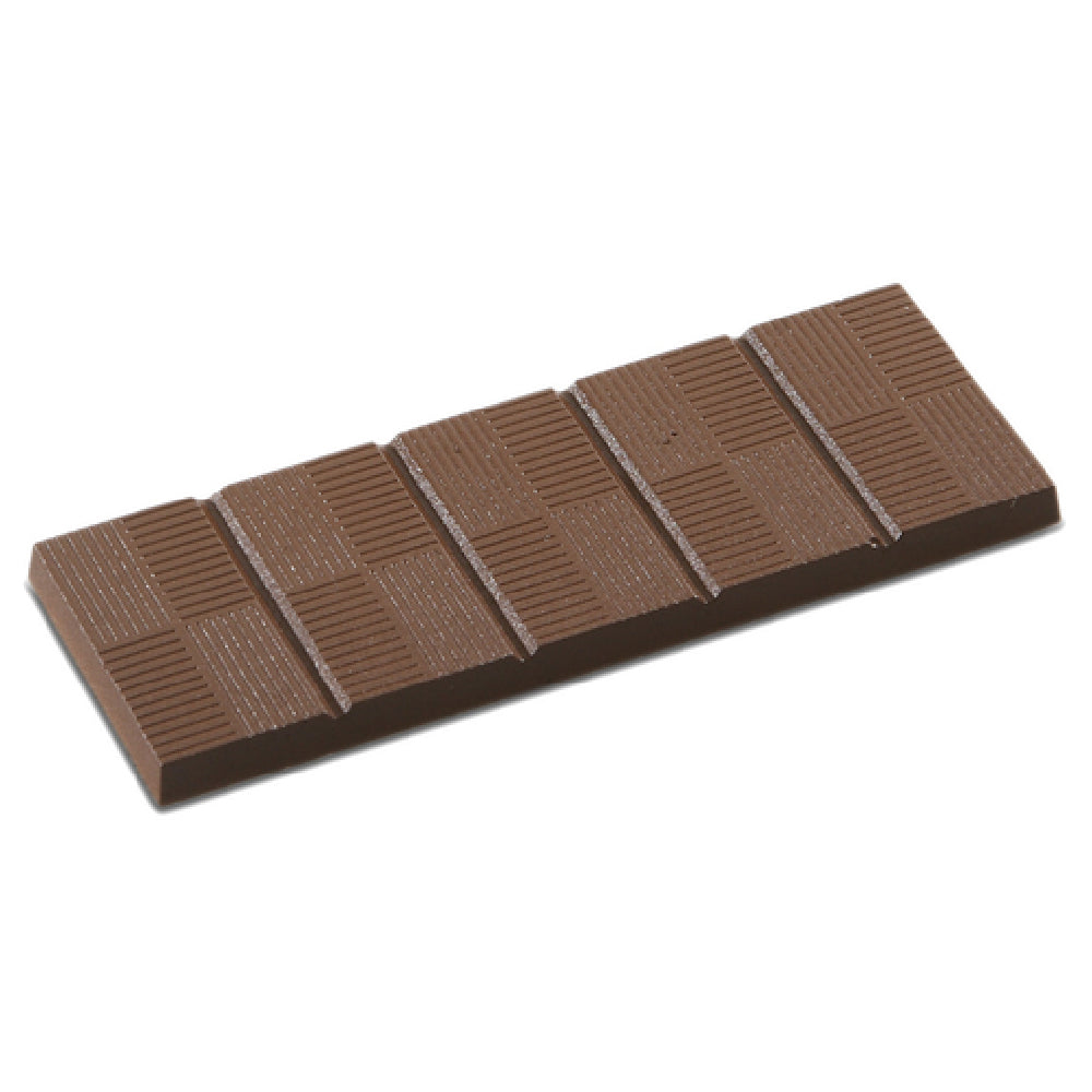 JB Prince K541 Chocolate Mold (8) Lined 5-section Bar 4-5/16"L X 1-9/16"W X 1/4"H (110mm X 40mm X 6mm)