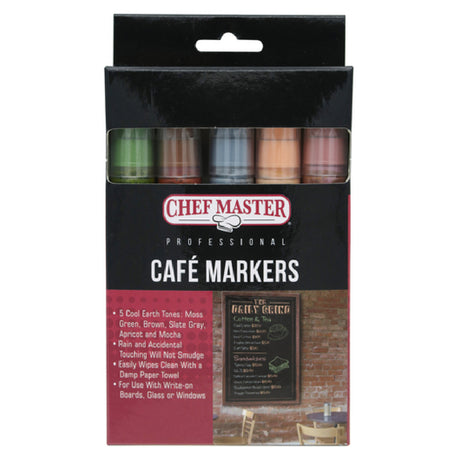 Chef Master 90245 Cafe Markers For Use On Write-on Boards Glass Or Windows