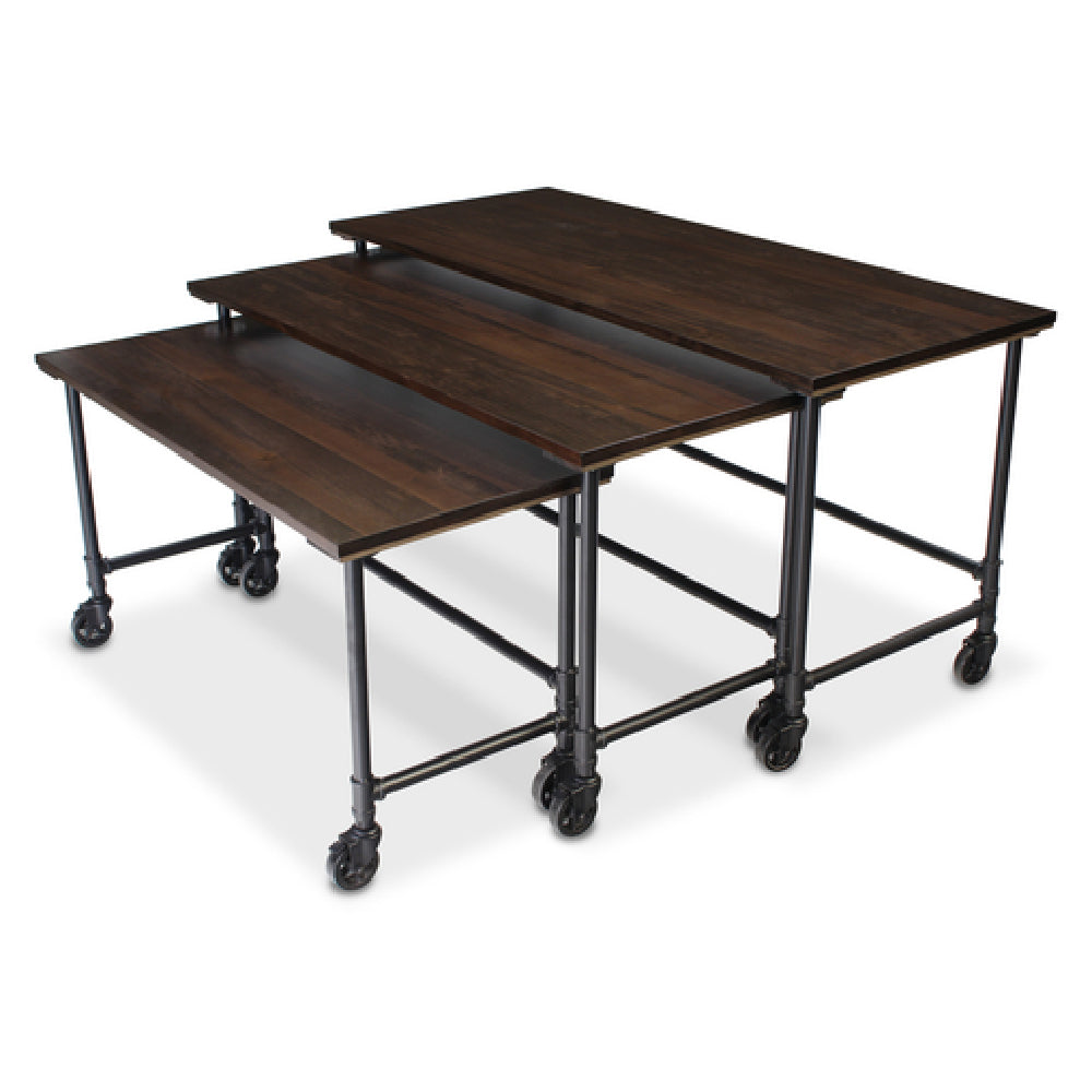 Forbes Industries 7447 Rustica Series Nesting Tables (Elite) (3) Tables: (1) Large 72"W X 30"D X 35-3/4"H Rectangle