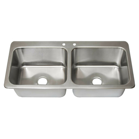 BK Resources DDI2-20161224-P-G Drop-In Sink Two Compartment 45-1/4"W X 21"D X 12"H Overall Size