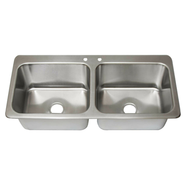 BK Resources DDI2-20161224-P-G Drop-In Sink Two Compartment 45-1/4"W X 21"D X 12"H Overall Size