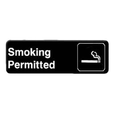 Thunder Group PLIS9312BK Information Symbol Sign 9" X 3" "Smoking Permitted"