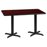 Flash Furniture XU-MAHTB-3060-T2222-GG Table 60"W X 30"D X 31-1/8"H Dining Height