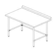 Sapphire Manufacturing SMTOB-2460S Work Table 60"W X 24"D 18/400 Stainless Steel Reinforced Top