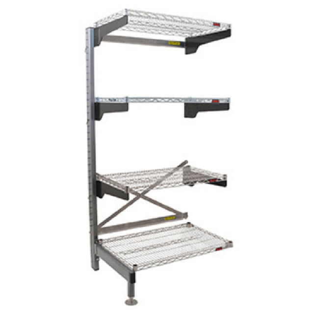 Eagle Q3036V76A-4 Q-LEVER Cantilever Add-On Shelving Unit 4-tier 37-1/2"W X 35"D X 76"H Overall Size