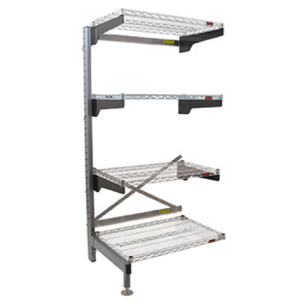 Eagle Q3048VG76A-4 Q-LEVER Cantilever Add-On Shelving Unit 4-tier 49-1/2"W X 35"D X 76"H Overall Size