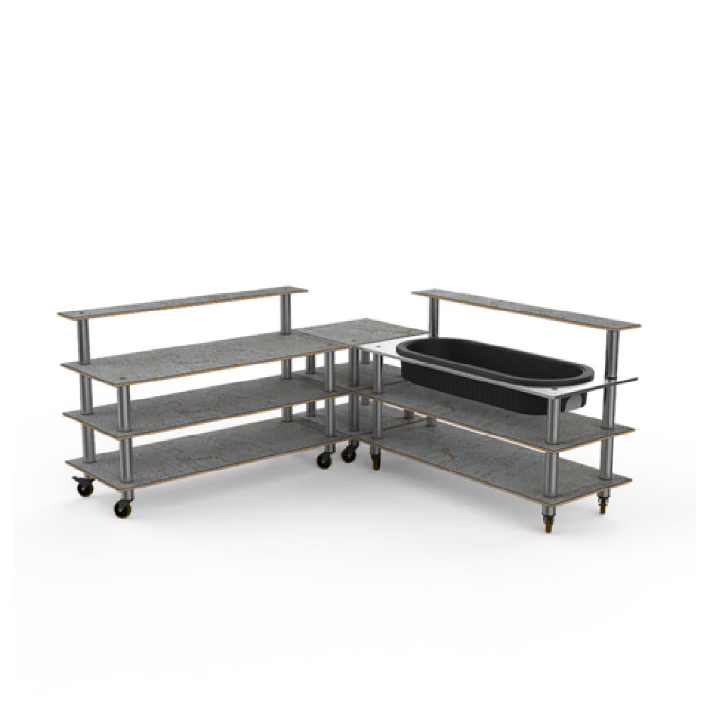 Steelite MGCMLB01GSXW Mogogo Buffet Solutions Modular Cooling Corner Station 3-tier