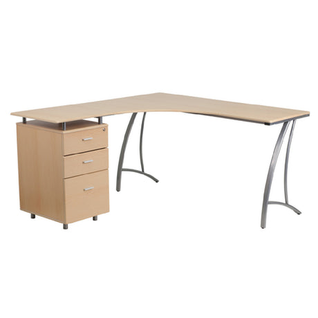 Flash Furniture NAN-WK-113-GG L-Shape Desk 81-1/2"W X 55"D X 29-3/4"H Overall