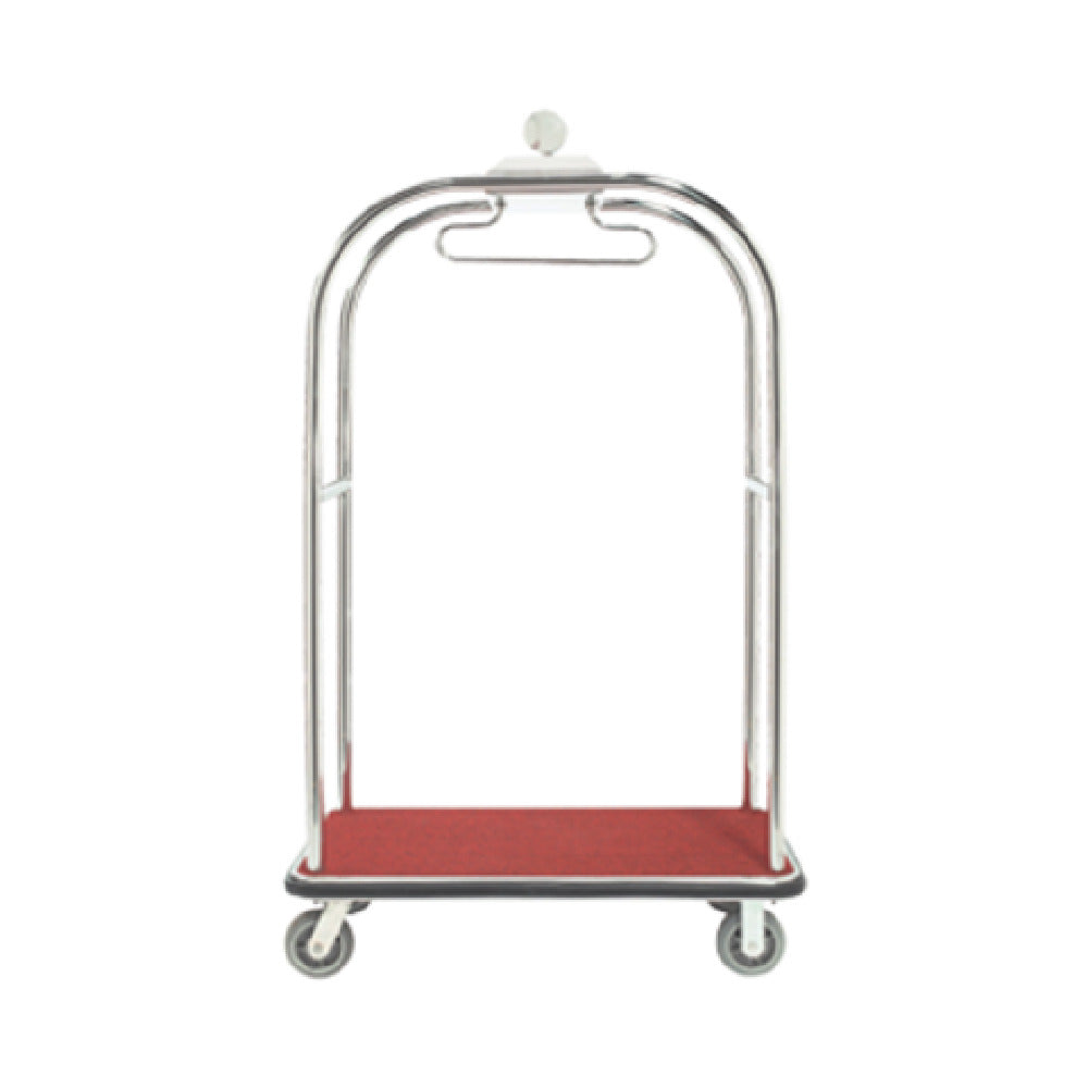 Aarco LC-3S Luggage Cart 26-1/4"W X 45"L X 75"H 1-1/2" Dia. Tubular Satin Frame