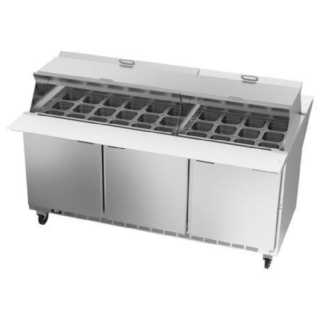 Beverage Air SPE72HC-30M-DS Dual Side Mega Top Refrigerated Counter Three-section