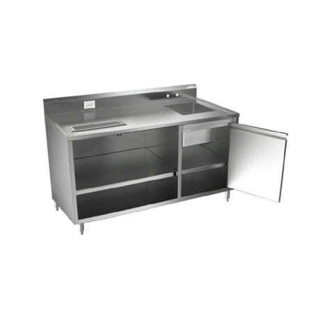 NBR Equipment BEV-6030R - Beverage Table/counter, 60"W X 30"D X 40-1/4"H, With 14" X 16" X 12" Deep Sink On Right