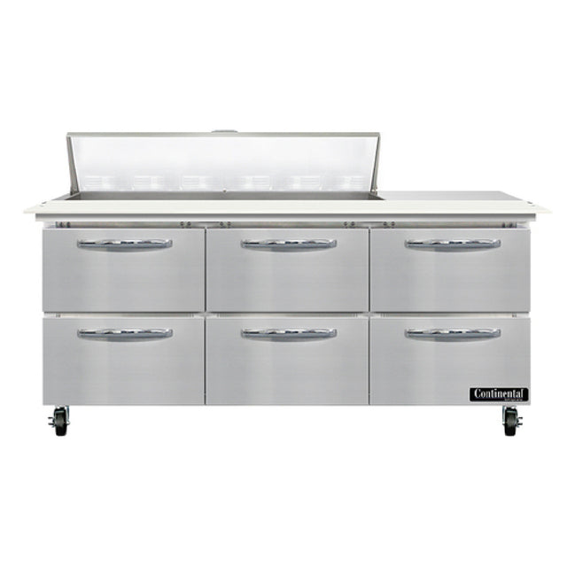 Continental Refrigerator SW72N12C-D Sandwich Unit 72"W 20.6 Cu Ft Capacity