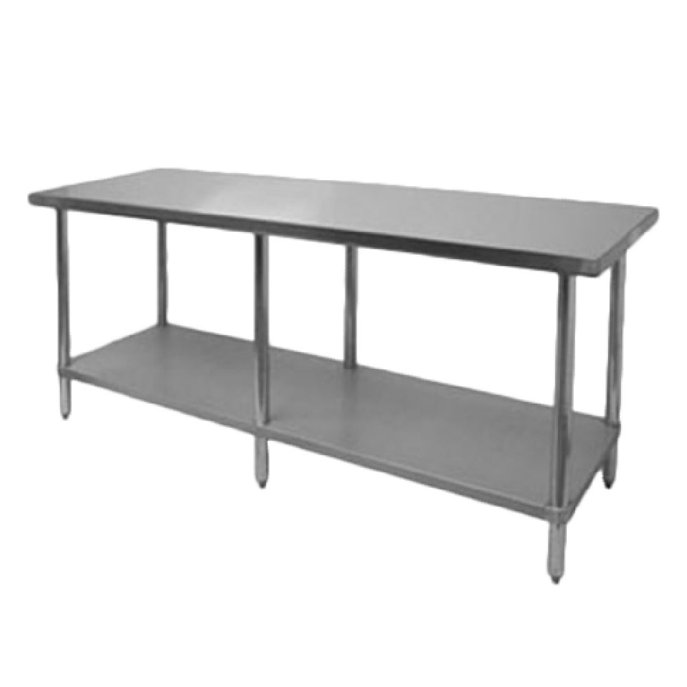 Thunder Group SLWT43096F Work Table 30" X 96" X 35" 18 Gauge/430 Stainless Steel Flat Top