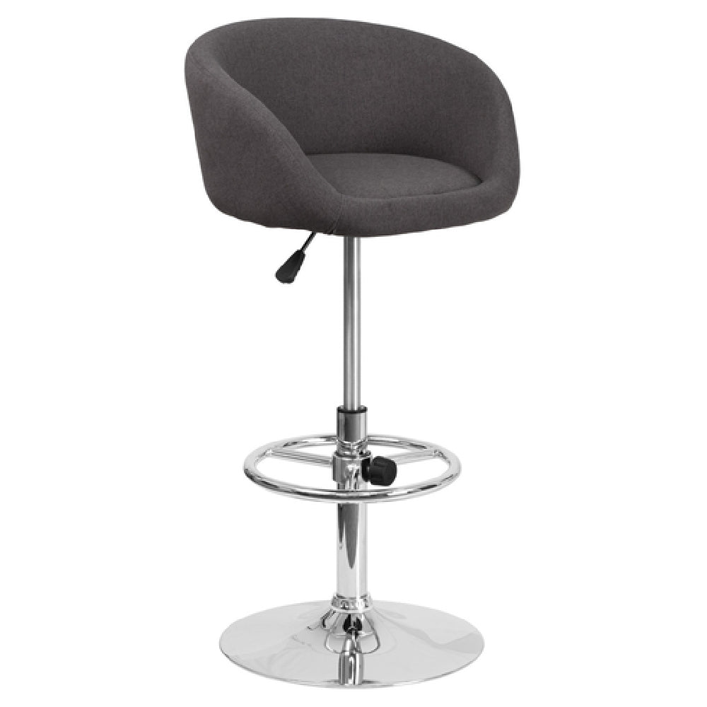 Flash Furniture CH-TC3-1066L-BKFAB-GG Swivel Bar Stool Adjustable Height Contemporary Style