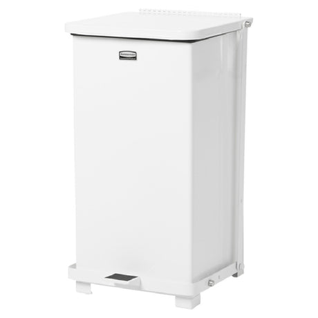 Rubbermaid FGST12EPLWH - The Defenders® Step Can, 12" Sq X 23" H, 6-1/2 Gallon