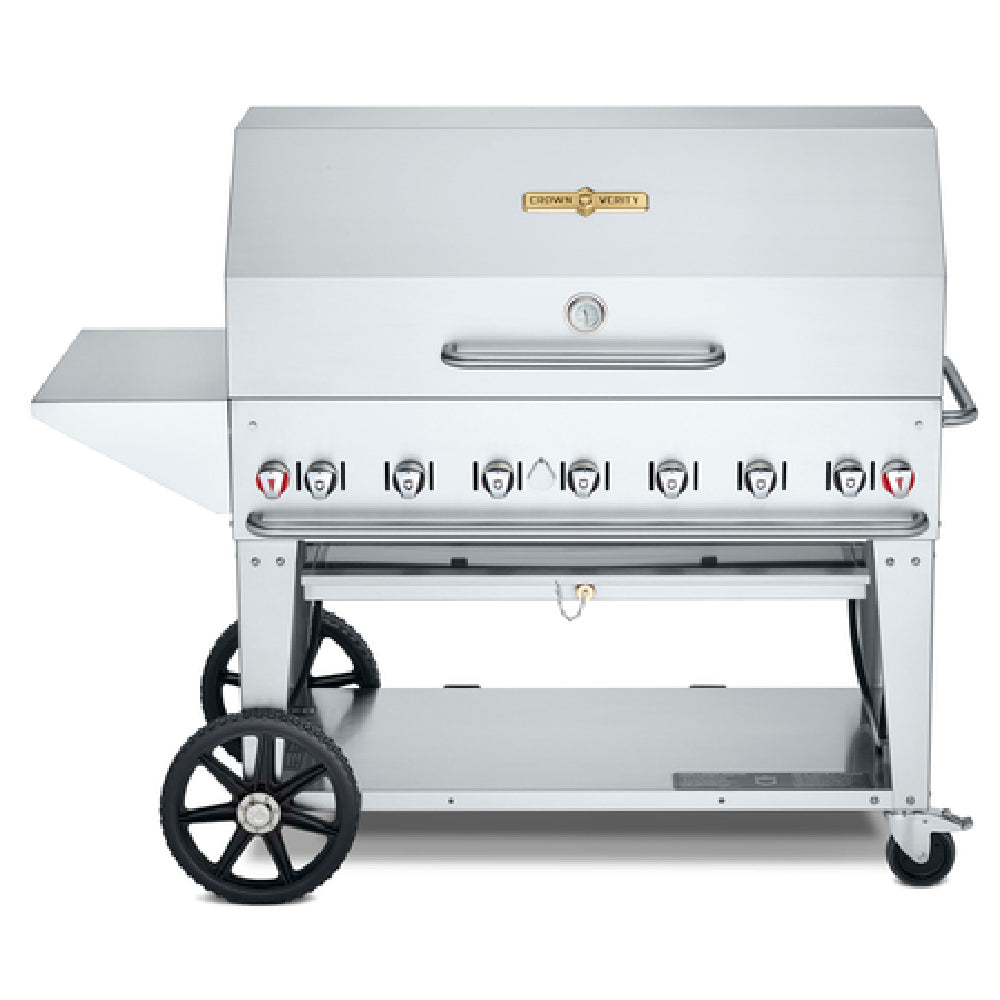 Crown Verity CV-MCB-48PKG-NG Mobile Outdoor Charbroiler Natural Gas 46" X 21" Grill Area