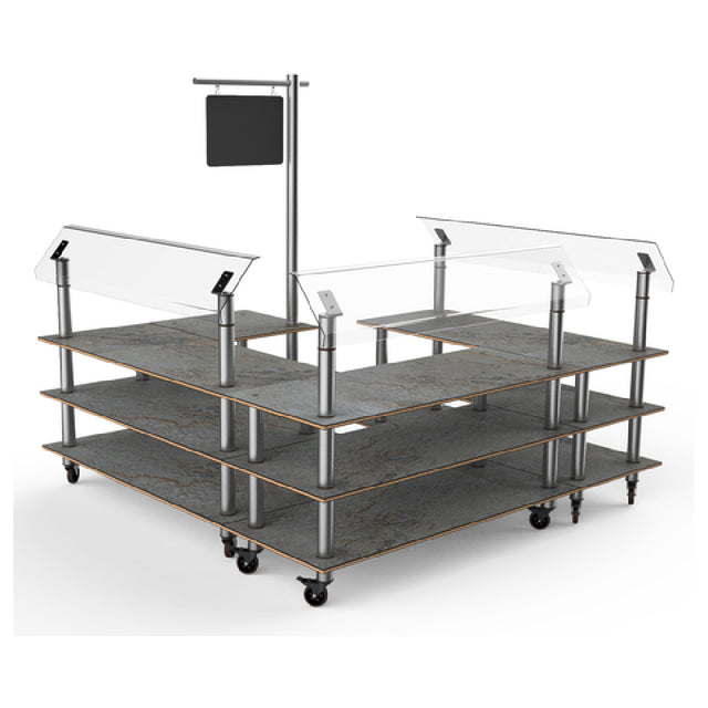 Steelite MGCMLB06GSXW Mogogo Buffet Solutions Modular Salad Station 3-tier 100-1/2" X 100-1/2" X 94"H