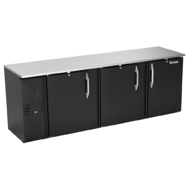 Victory VBBN94HC-B - Back Bar Refrigerator, Three-section, 94"W X 26-1/8"D X 34"H