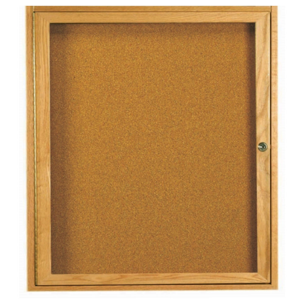 Aarco OBC3630R Red Oak Bulletin Board 30"W X 36"H Enclosed