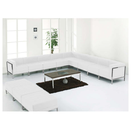 Flash Furniture ZB-IMAG-SET18-WH-GG Hercules Imagination Series Sectional & Ottoman Set