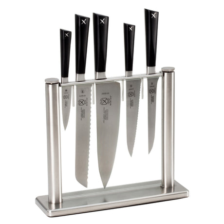 Mercer Culinary M19100 ZüM® Knife Glass Block Set 6-piece Includes: (1) 6" Wavy Edge Utility Knife