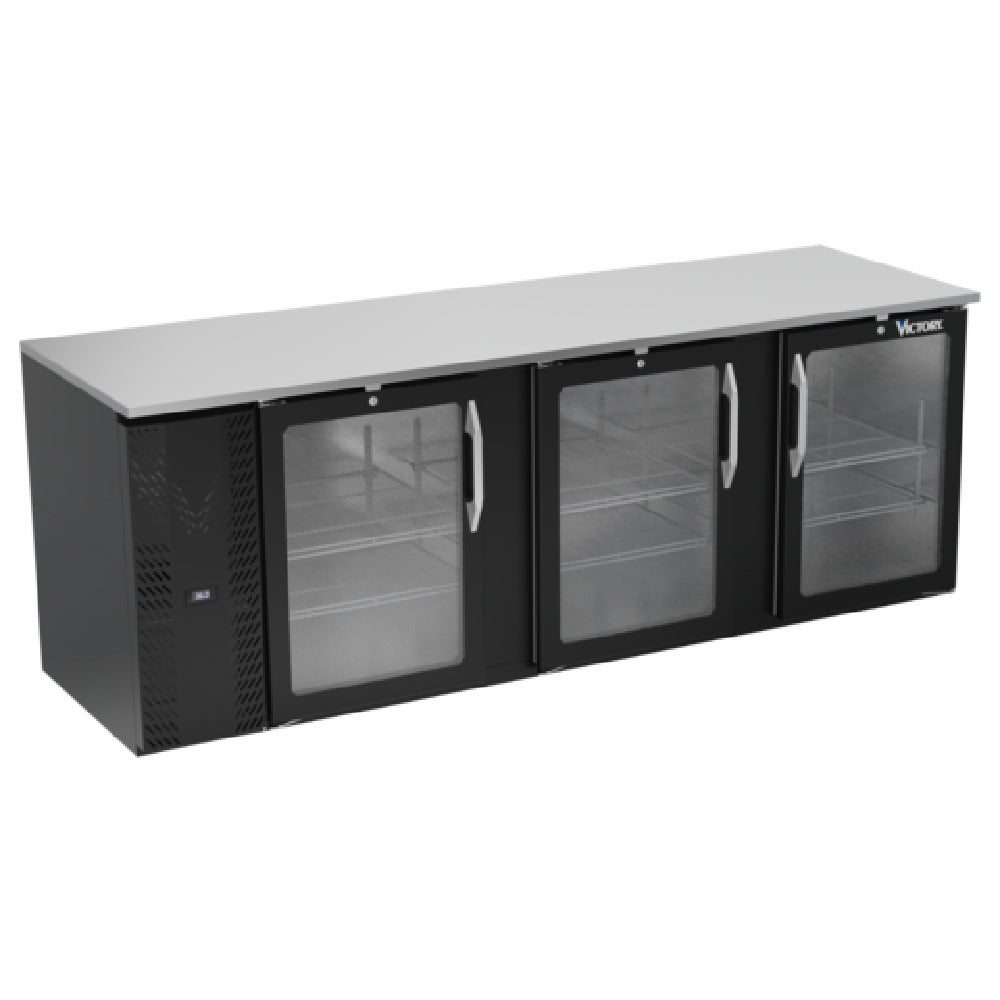 Victory VBB94HC-FG-B - Back Bar Refrigerator, Food Rated, Three-section