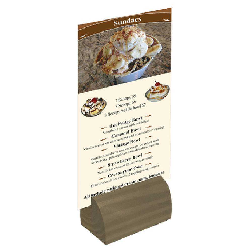 Menu Solutions WDBLOCK-CURV Wood Block 3"W X 1-1/4"D X 2"H Rectangular Footprint