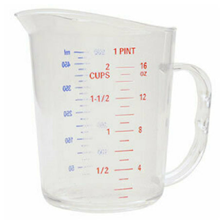 Thunder Group PLMD016CL Measuring Cup 1 Pint (0.5 Liter) 5-3/16"L X 4-3/16"W X 5"H