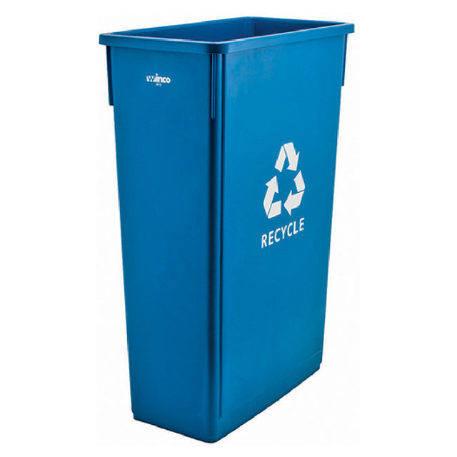 Winco PTC-23L Slender Recycle Trash Can 23 Gal 20-1/8”L X 10-7/8”W X 29-7/8”H