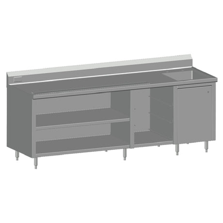 SPG BCRS-96R - Universal Stainless Beverage Counter, With Rack Slides, 96" Long