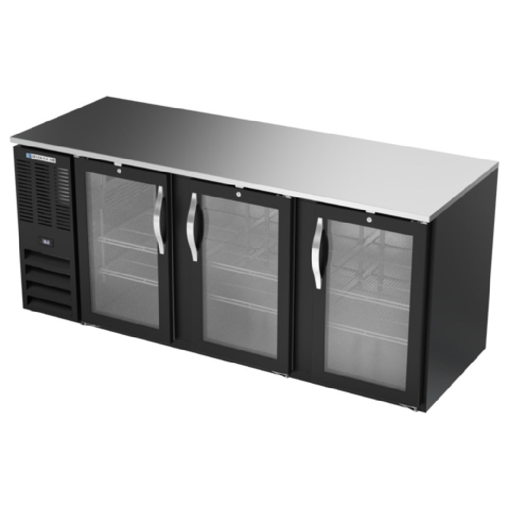 Beverage Air BB78HC-1-G-B - Refrigerated Back Bar Storage Cabinet, Three-section