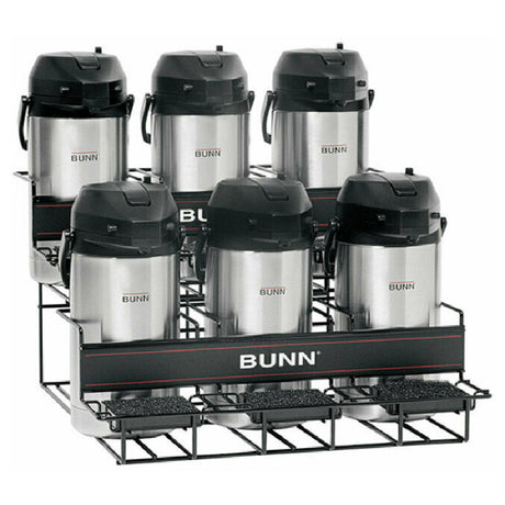 Bunn 35728.0005 UNIV-6 APR Universal Airpot Rack (3) Lower & Upper Racks Displays (6) Push-button Or Lever-action Airpots (not Included)