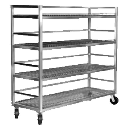 Channel MC2472-2 Glass / Oval Tray Rack Mobile Shelf Truck / Flight Cart 75"W X 25"D X 72"H