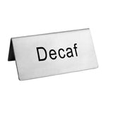 Omcan 80138 (80138) Beverage Tent Sign "Decaf" Stainless Steel