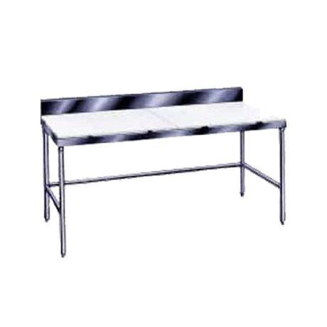 Advance Tabco TSPS-2410 Poly-Top Work Table 120"W X 24"D 5/8" Thick Poly-Vance© Top With 6"H Stainless Steel Backsplash