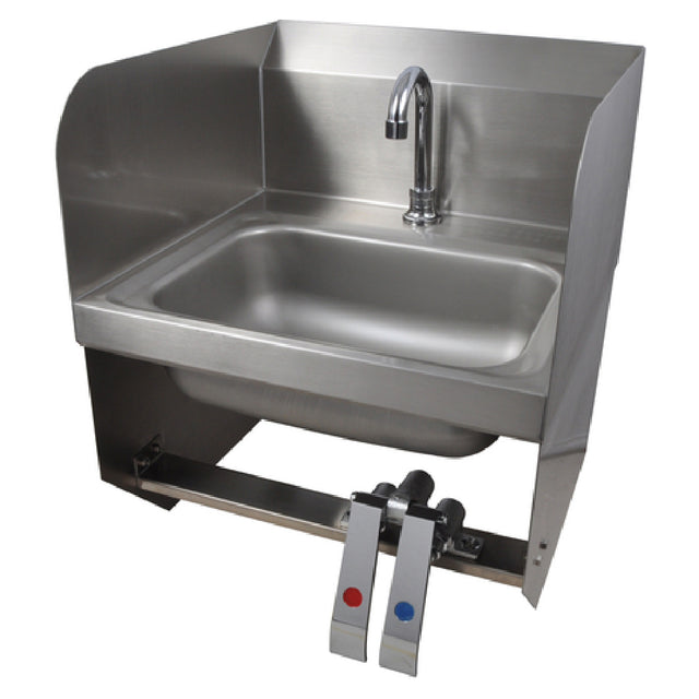 BK Resources BKHS-D-1410-1SSBKKPG Hand Sink With Knee Valve Wall Mount 14" Wide X 10" Front-to-back X 5" Deep Bowl