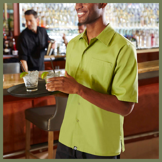 Chef Works C100REDXL Café Shirt Short Sleeves Side Seam Slit At Hem