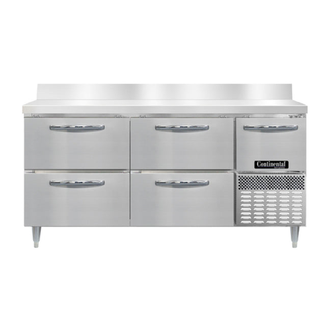 Continental Refrigerator DRA68NSSBS-D Designer Line Refrigerated Base Worktop Unit