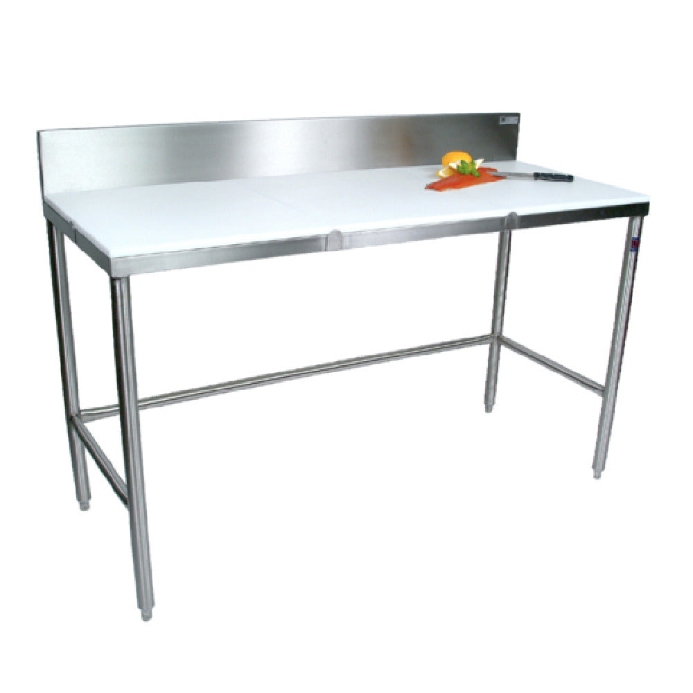 John Boos TC108A Trimming Table 108"W X 36"D 3/4" Reversible Poly Top With 6" Boxed Non-removable Backsplash