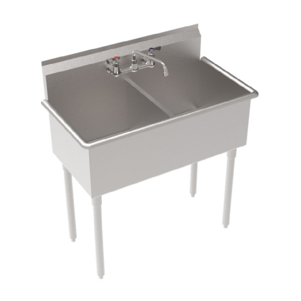 Krowne BS-1818-2 Royal Series 2-Compartment Basin Sink 39"W X 21-1/2"D X 43-3/4"H