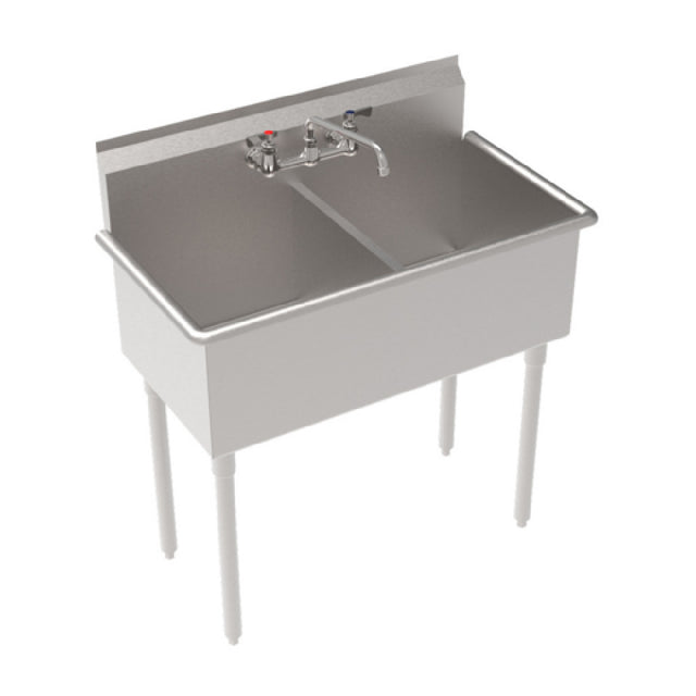 Krowne BS-1818-2 Royal Series 2-Compartment Basin Sink 39"W X 21-1/2"D X 43-3/4"H