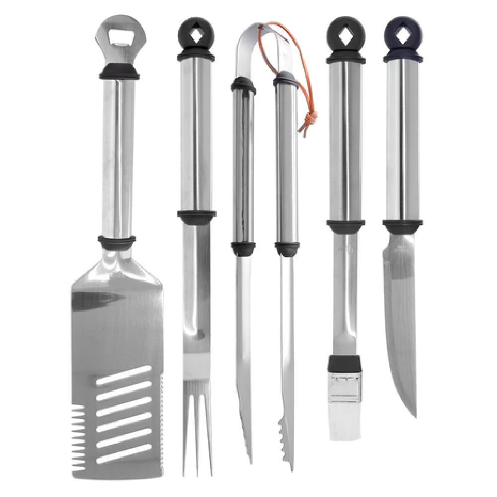 Chef Master 02147Y Mr. Bar-B-Q® Premium Barbeque Tool Set (5) Piece Includes: Spatula