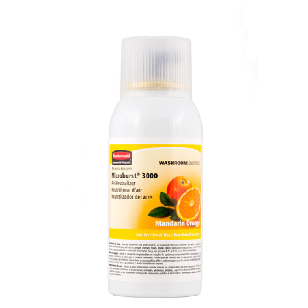 Rubbermaid FG402408 - TC Microburst® 3000 Aerosol Air Neutralizer Refill, Mandarin Orange (V.OC Compliant In All U.S. States, Canada & Mexico) (sold In Case Quantities Only)